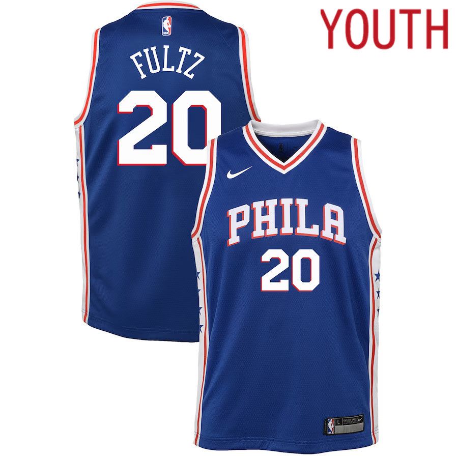 Youth Philadelphia 76ers #20 Markelle Fultz Nike Blue Swingman NBA Jersey->customized nba jersey->Custom Jersey